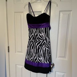 Cute party dress with zebra stripes